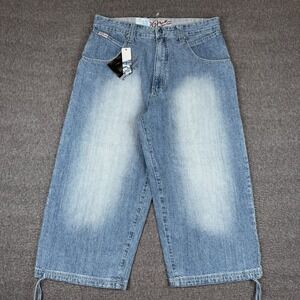 Vintage 96 North Jean Shorts Mens 36 Blue Denim Baggy Wide Leg Surf Skate NWT